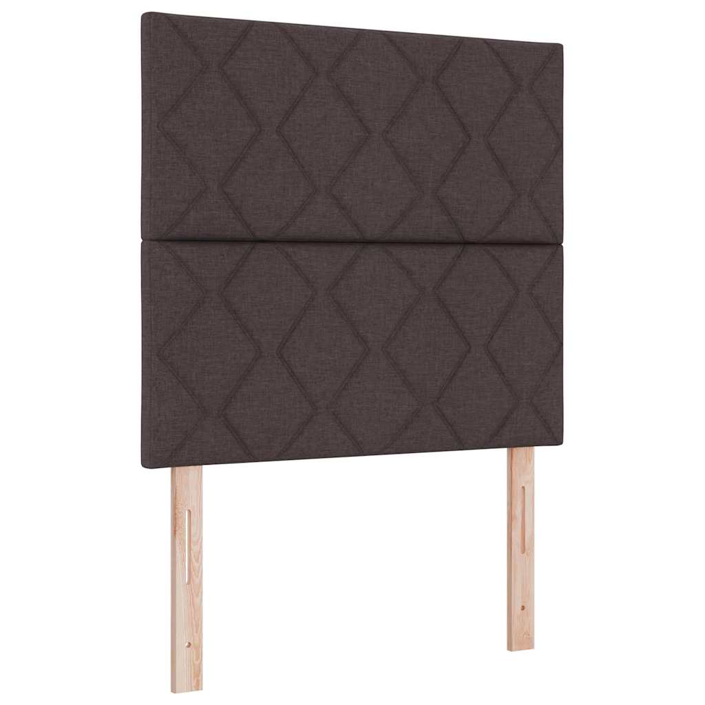 Headboard with LED Strip Lights Adjustable Brown 90 cm Fabric